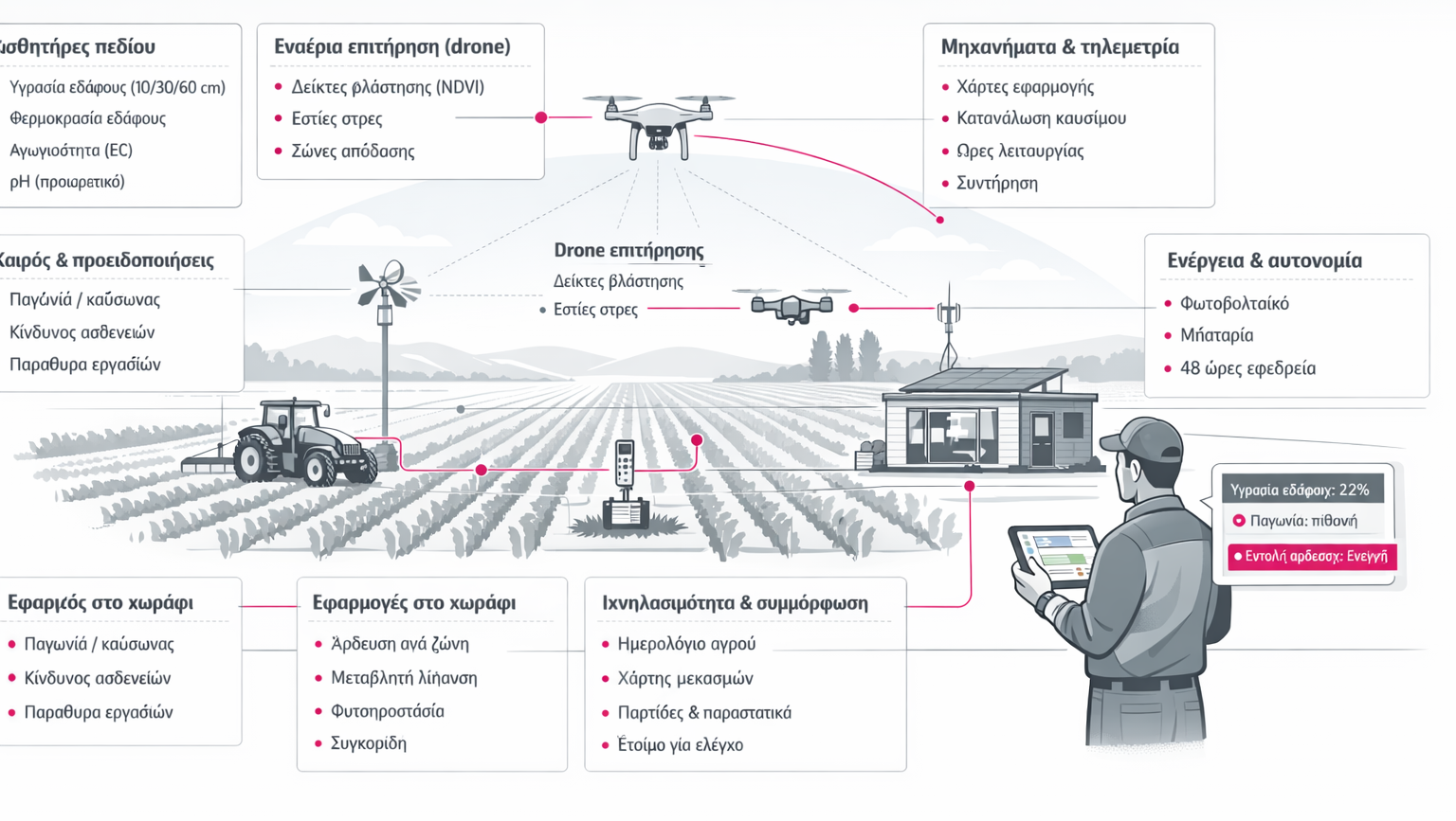 Υπερσύγχρονο χωράφι: αίθουσα ελέγχου στο πεδίο. 
